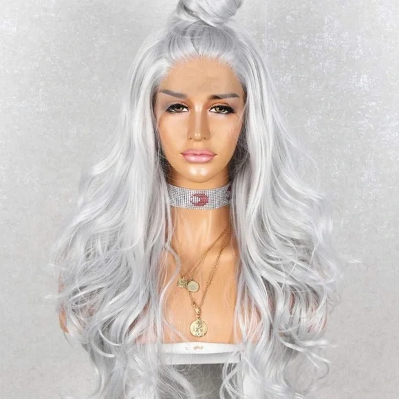 💫 24” GRAY BODY WAVYLACE FRONT WIG *NEW*🆕